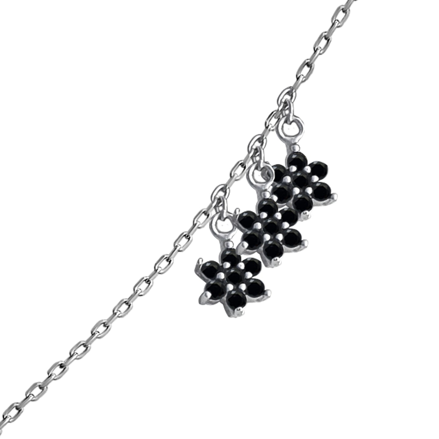 Black Folwers Necklace