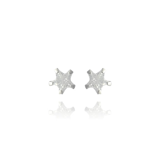Small Star Stud Earrings with Cubic Zirconia