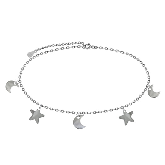 Ankle Bracelet Moon and Stars